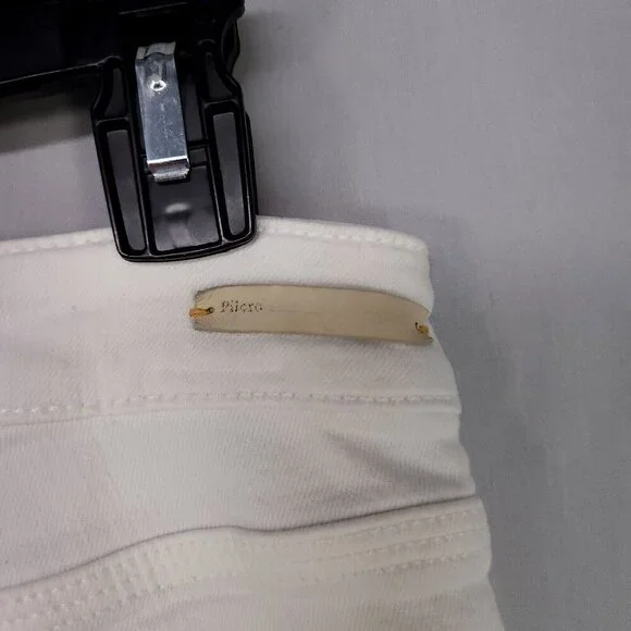 Pilcro Anthropologie Superscript Flared Jeans Women's Size 26 White 23" Inseam - Picture 12 of 15